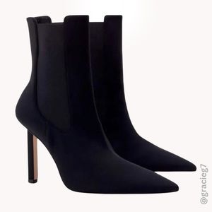 Good American Pointed Toe Chelsea Boot in Neoprene Black | Size 5